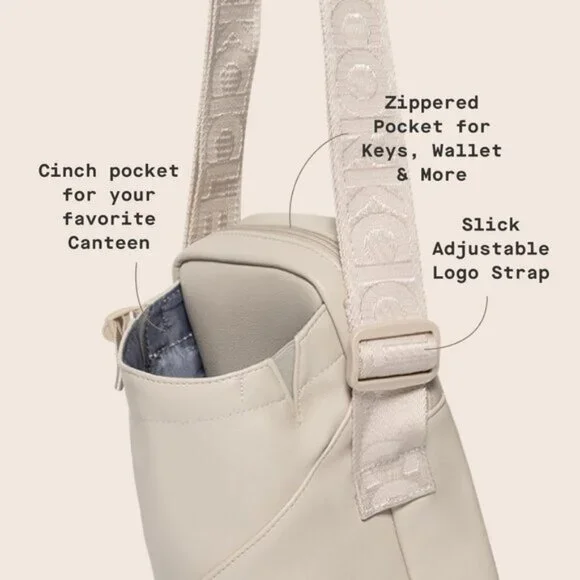 ⚡Corkcicle Latte Crossbody Tumblers Water Bottle Adjustable Strap Sling Bag - Picture 4 of 8